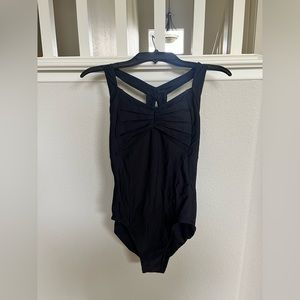 Black Leotard, Large, High cut, Spandex